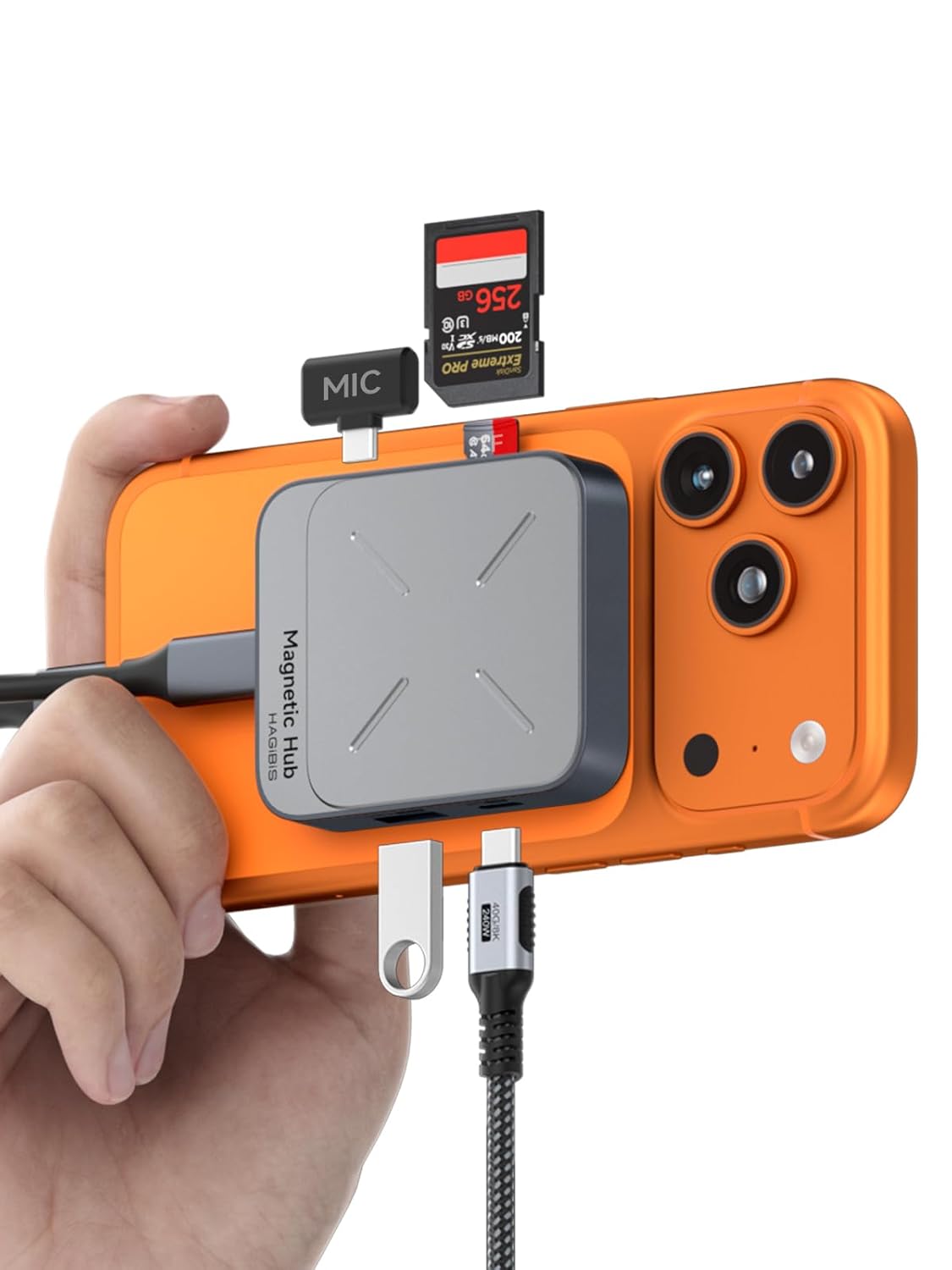 Hagibis Magnetic USB C Hub with Magsafe for iPhone 16